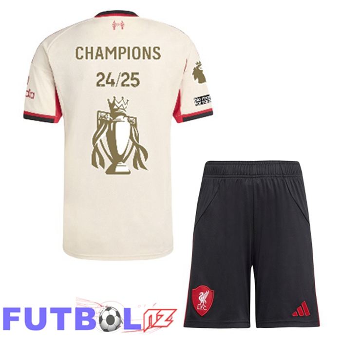 Camisetas De Futbol FC Liverpool Ninos Champions Edición Especial Segunda Amarillo 2025/2026