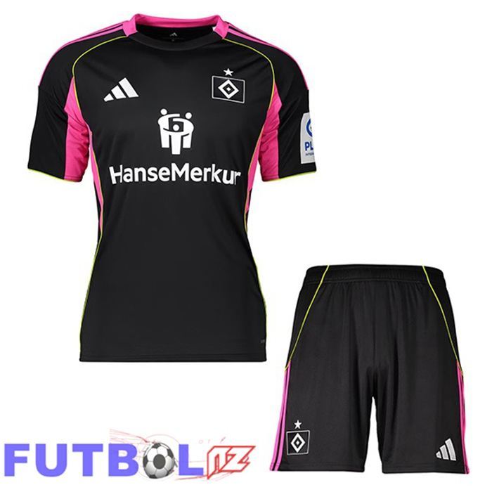 Camisetas De Futbol Hamburger SV Ninos Tercera Negro 2025/2026