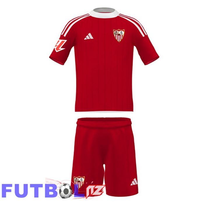 Camisetas De Futbol Sevilla FC Ninos Segunda Rojo 2025/2026