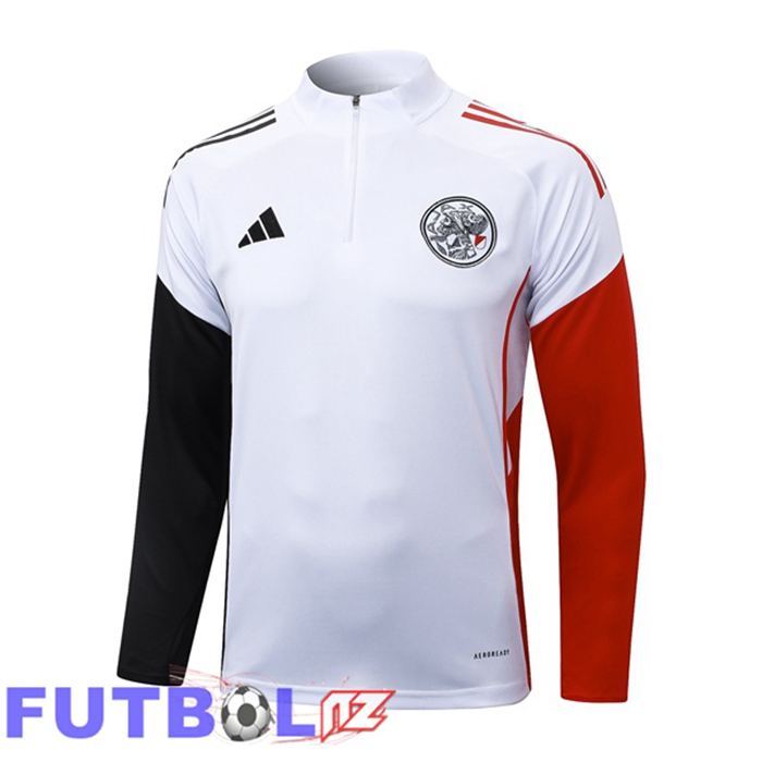 Sudadera De Entrenamiento AFC Ajax Blanco Negro Rojo 2025/2026