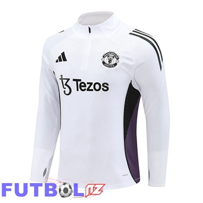 Sudadera De Entrenamiento Manchester United Blanco 2025/2026