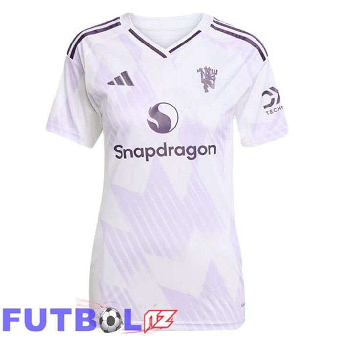 Camisetas De Futbol Manchester United Mujer Segunda Blanco 2025/2026