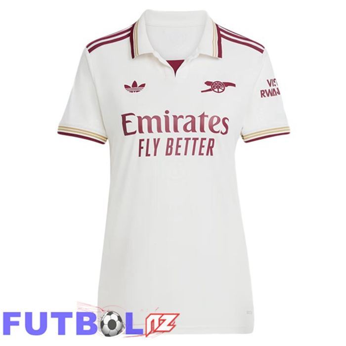 Camisetas De Futbol Arsenal Mujer Tercera Blanco 2025/2026