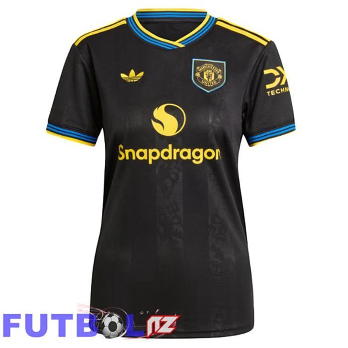 Camisetas De Futbol Manchester United Mujer Tercera Negro 2025/2026