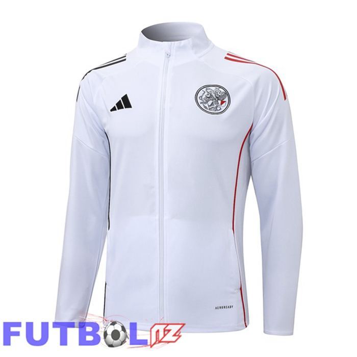 Chaquetas Futbol AFC Ajax Blanco 2025/2026 Chaquetas Futbol AFC Ajax Blanco 2025/2026