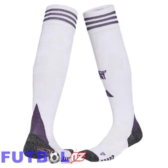 Calcetines De Futbol Manchester United Segunda Blanco 2025/2026