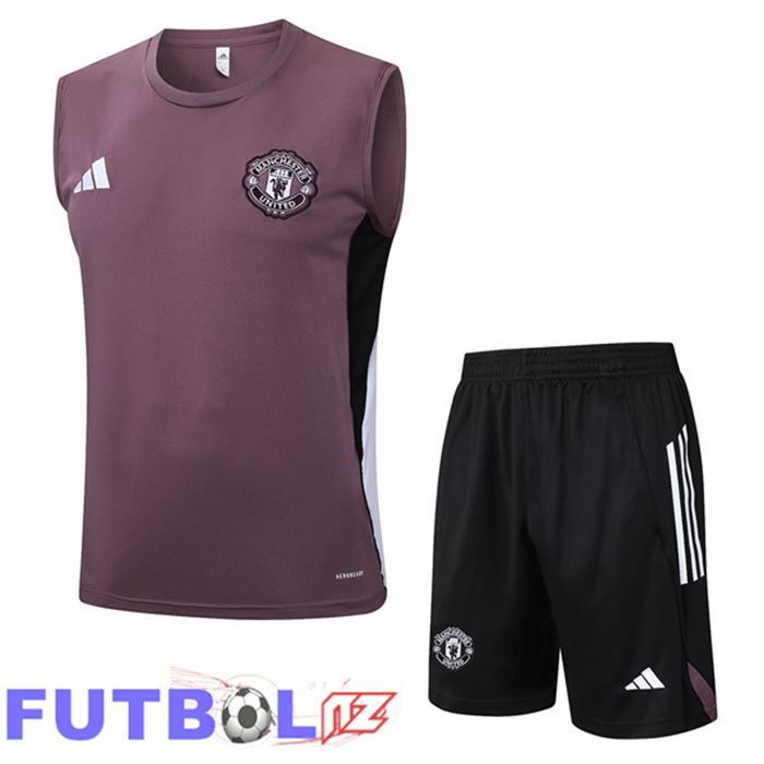 Chalecos De Futbol Manchester United + Cortos Púrpura 2025/2026