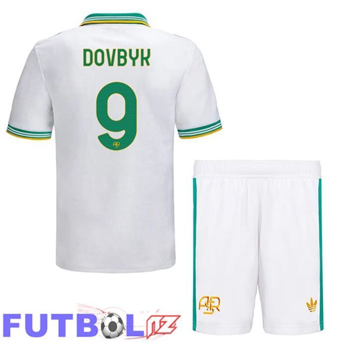 Camisetas De Futbol AS Roma (DOVBYK 9) Ninos Tercera Blanco 2025/2026