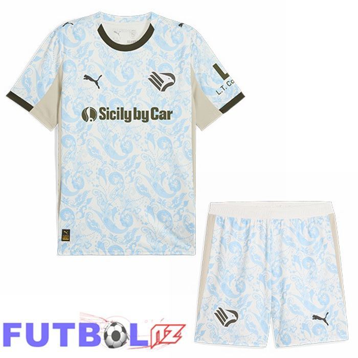 Camisetas De Futbol Palerme FC Ninos Tercera Blanco Azul 2025/2026