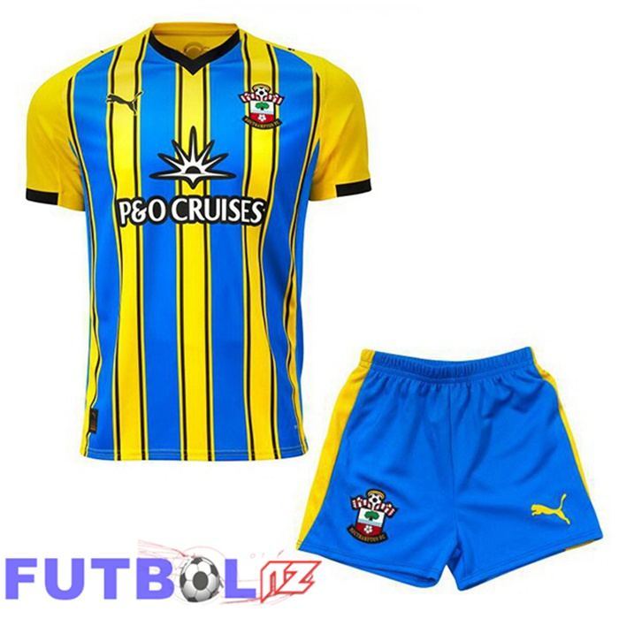 Camisetas De Futbol Southampton FC Ninos Segunda Amarillo Azul 2025/2026