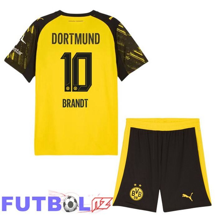Camisetas De Futbol Dortmund BVB (Brandt 10) Ninos Primera Amarillo 2025/2026