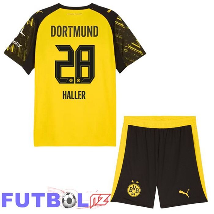 Camisetas De Futbol Dortmund BVB (Haller 28) Ninos Primera Amarillo 2025/2026