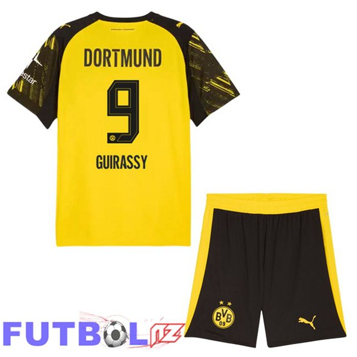 Camisetas De Futbol Dortmund BVB (Guirassy 9) Ninos Primera Amarillo 2025/2026