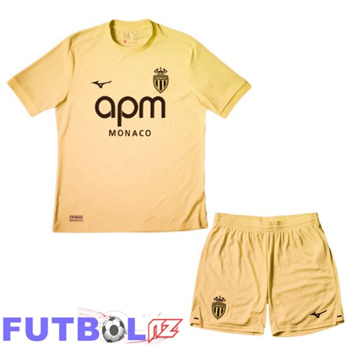 Camisetas De Futbol AS Monaco Ninos Tercera Amarillo 2025/2026