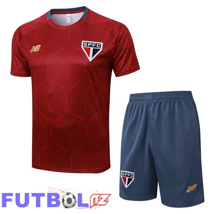 Camiseta Entrenamiento Sao Paulo FC + Cortos Rojo 2025/2026