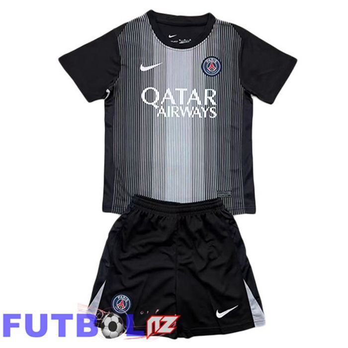 Camisetas De Futbol Paris PSG Ninos Portero Negro 2025/2026