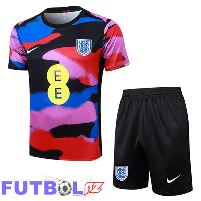 Camiseta Entrenamiento Inglaterra + Cortos Azul Rojo Negro 2025/2026