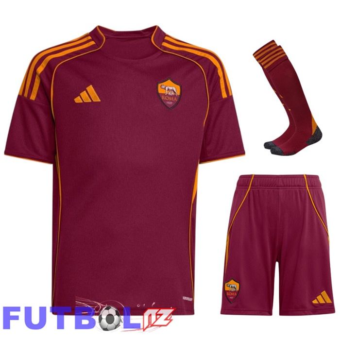 Camisetas De Futbol AS Roma Primera (Cortos + Calcetines) 2025/2026