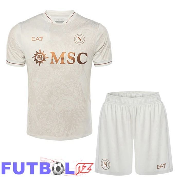 Camisetas De Futbol SSC Napoli Ninos Segunda Blanco 2025/2026