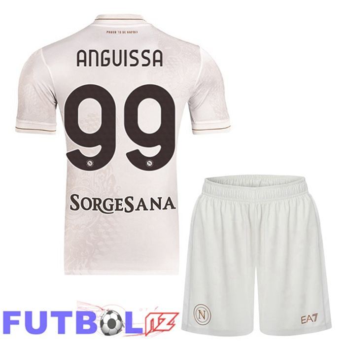 Camisetas De Futbol SSC Napoli (André-Frank Anguissa 99) Ninos Segunda Blanco 2025/2026