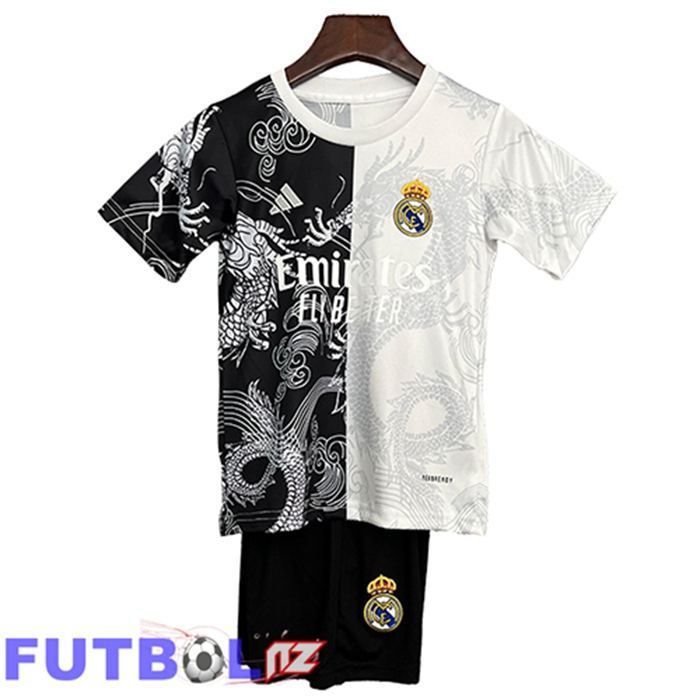 Camisetas De Futbol Real Madrid Ninos Edición Especial Negro/Blanco 2025/2026