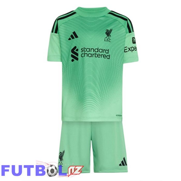 Camisetas De Futbol FC Liverpool Ninos Portero Verde 2025/2026