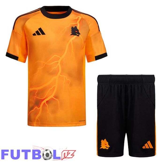 Camisetas De Futbol AS Roma Ninos Segunda Amarillo 2025/2026