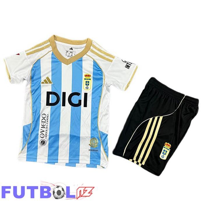 Camisetas De Futbol Real Oviedo Ninos Tercera Blanco Azul 2025/2026
