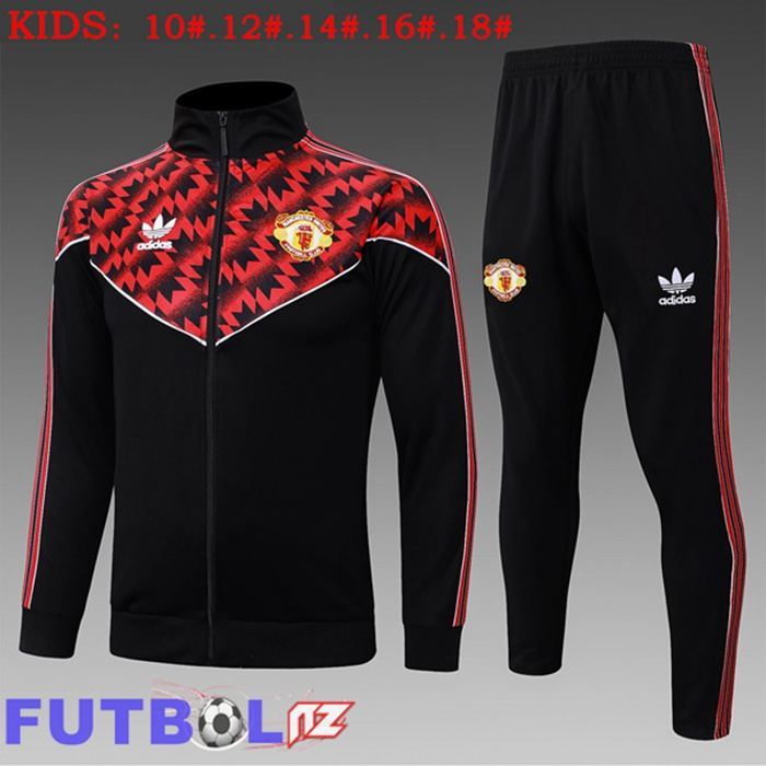 Chandal Equipos De Futbol - Chaqueta Manchester United Ninos Rojo Negro 2025/2026