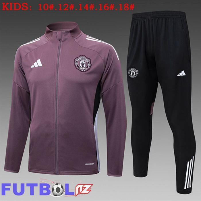 Chandal Equipos De Futbol - Chaqueta Manchester United Ninos Púrpura 2025/2026