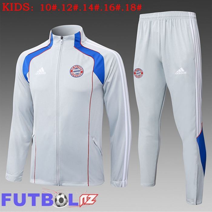 Chandal Equipos De Futbol - Chaqueta Bayern Munich Ninos Gris 2025/2026