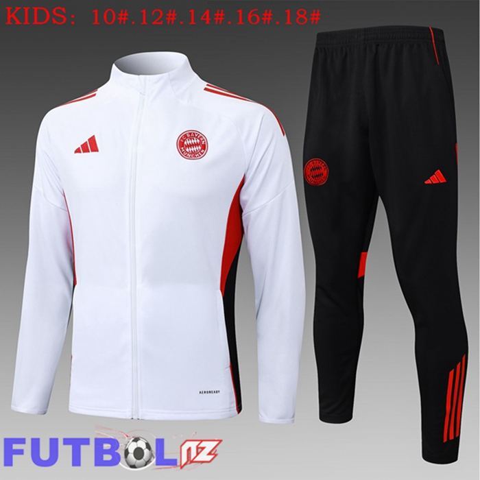 Chandal Equipos De Futbol - Chaqueta Bayern Munich Ninos Blanco 2025/2026