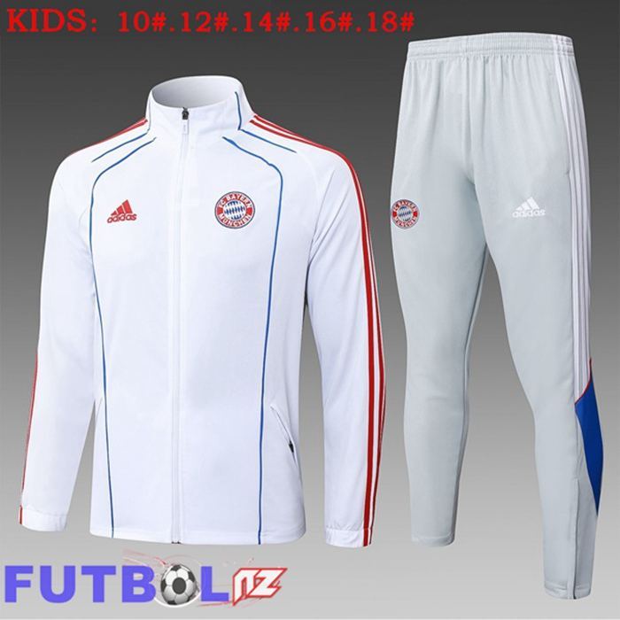 Chandal Equipos De Futbol - Chaqueta Bayern Munich Ninos Blanco 2025/2026