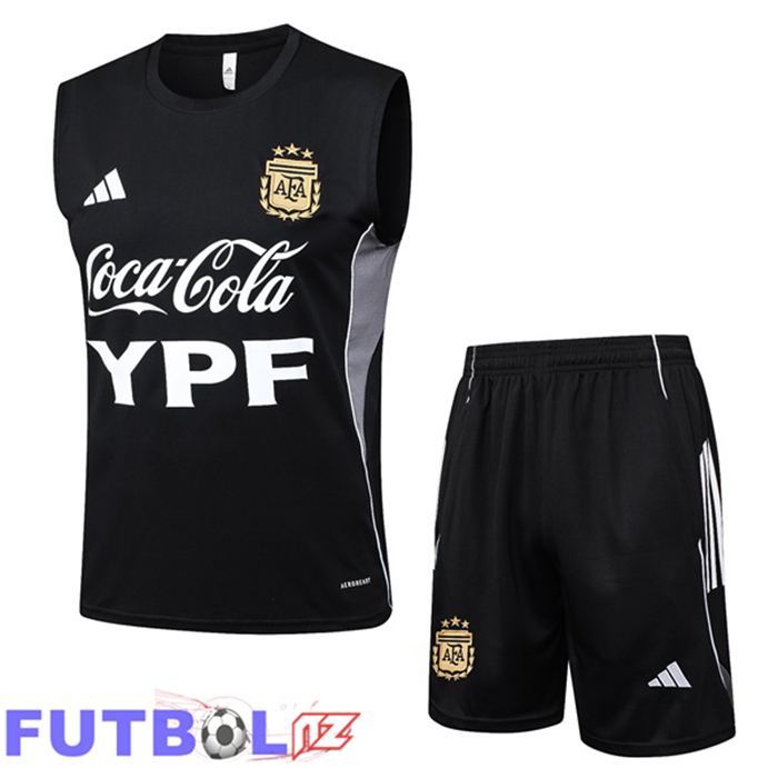 Chalecos De Futbol Argentina + Cortos Negro 2025/2026