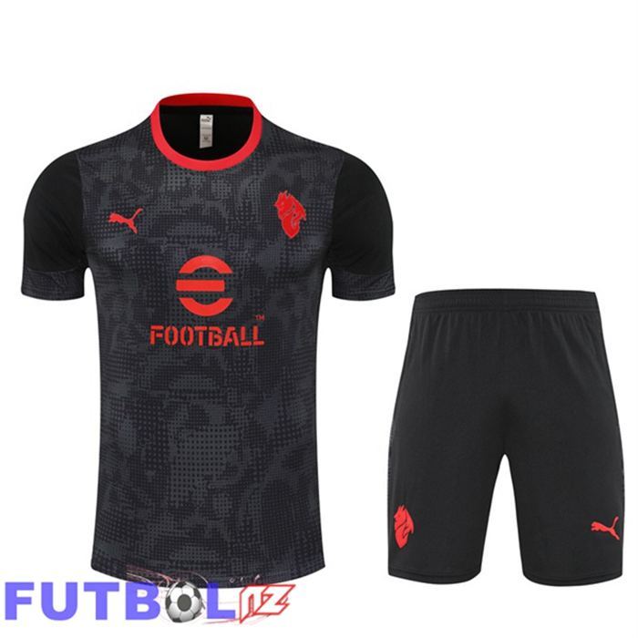 Camiseta Entrenamiento AC Milan + Cortos Negro 2025/2026