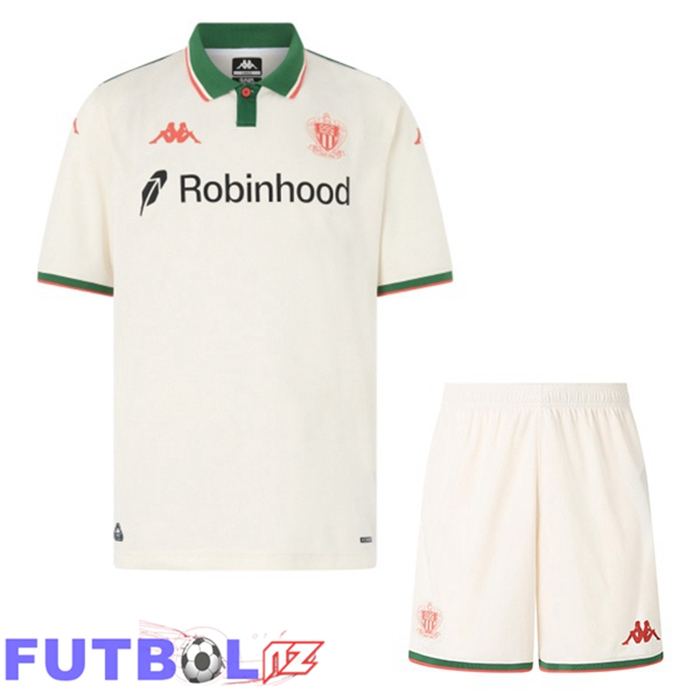 Camisetas De Futbol OGC Nice Ninos Segunda Blanco 2025/2026