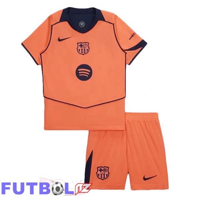 Camisetas De Futbol FC Barcelona Ninos Tercera Rojo 2025/2026