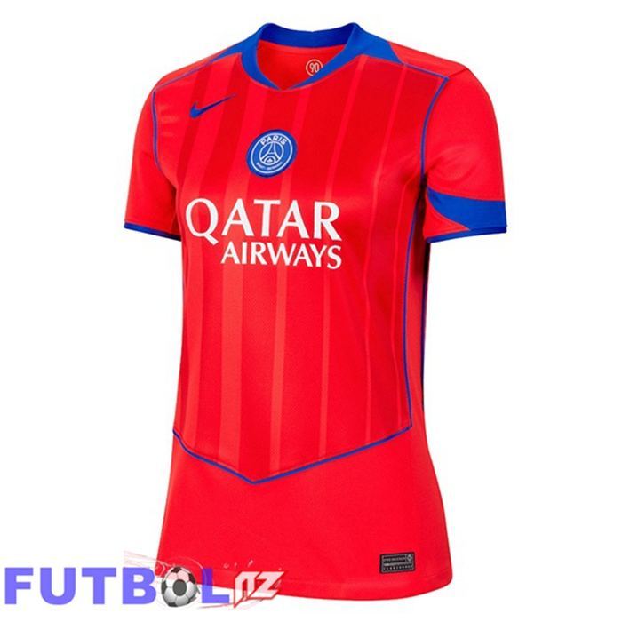 Camisetas De Futbol Paris PSG Mujer Tercera Rojo 2025/2026