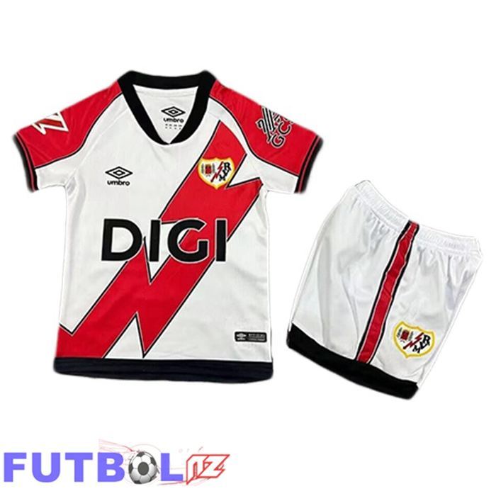 Camisetas De Futbol Rayo Vallecano Ninos Primera Rojo Blanco 2025/2026