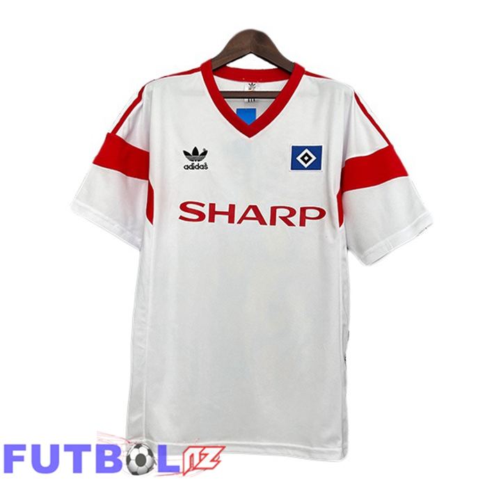 Camisetas De Futbol Hamburger SV Retro Primera Blanco 1988-1989