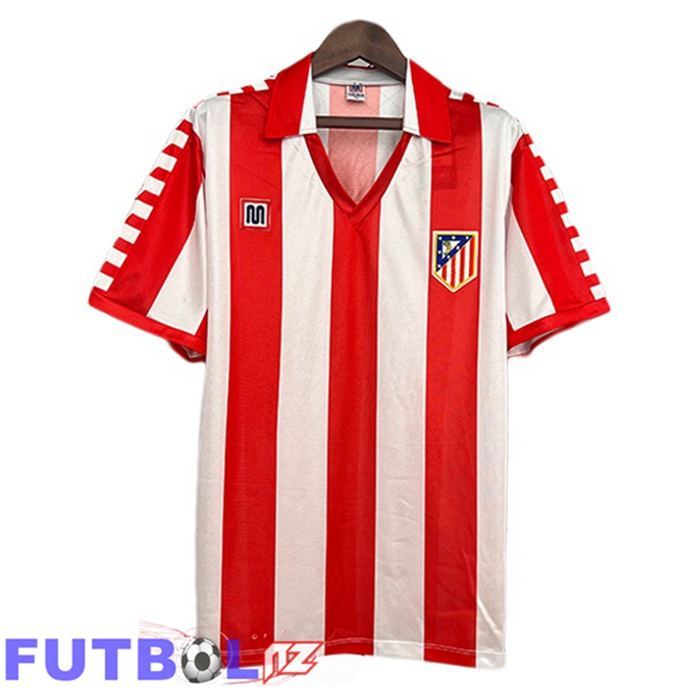 Camisetas De Futbol Atletico Madrid Retro Primera Rojo Blanco 1982-1983