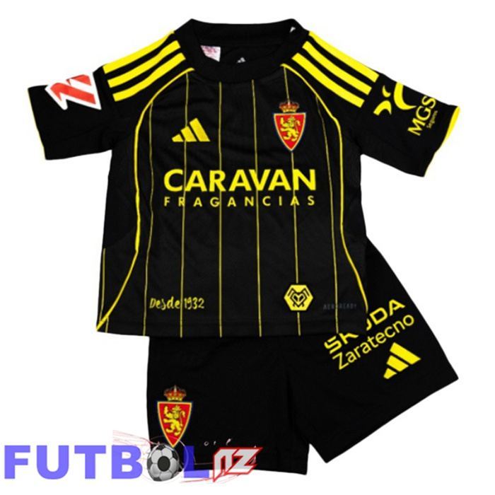 Camisetas De Futbol Real Zaragoza Ninos Segunda Negro 2025/2026