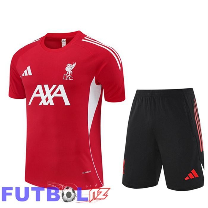 Camiseta Entrenamiento FC Liverpool + Cortos Rojo 2025/2026