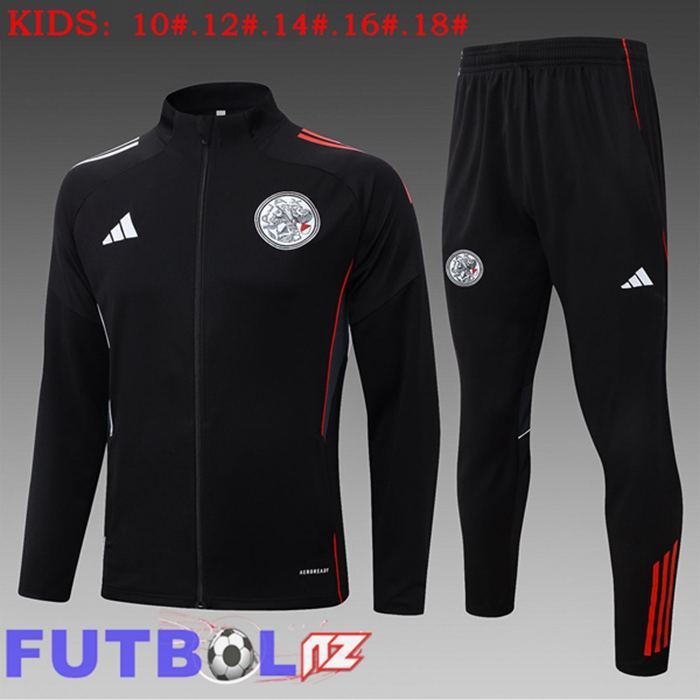 Chandal Equipos De Futbol - Chaqueta AFC Ajax Ninos Negro 2025/2026