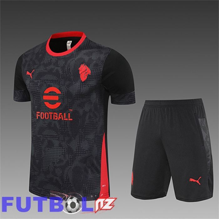 Camiseta Entrenamiento AC Milan Ninos Negro/Gris/Rojo 2025/2026