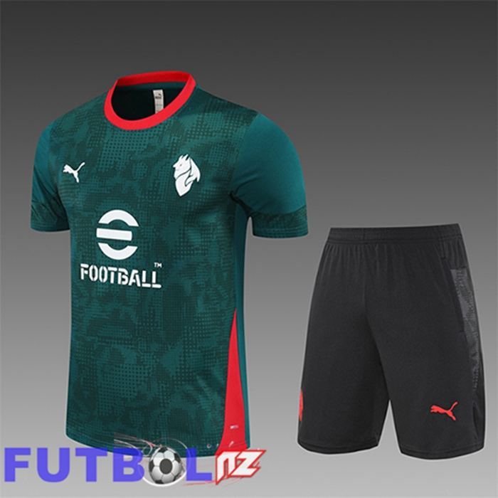 Camiseta Entrenamiento AC Milan Ninos Verde/Rojo 2025/2026