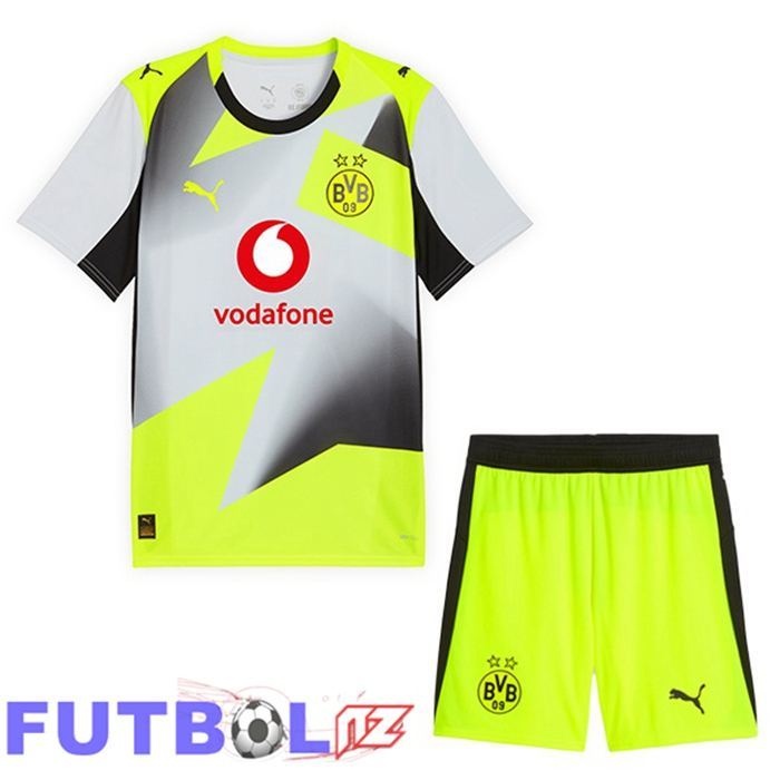 Camisetas De Futbol Dortmund BVB Ninos Segunda Gris Verde 2025/2026