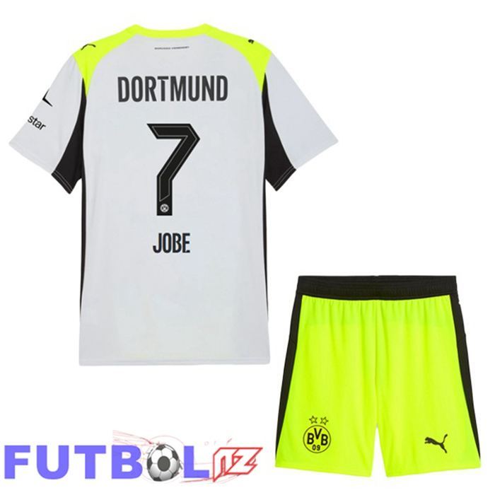 Camisetas De Futbol Dortmund BVB (Jobe 7) Ninos Segunda Gris Verde 2025/2026