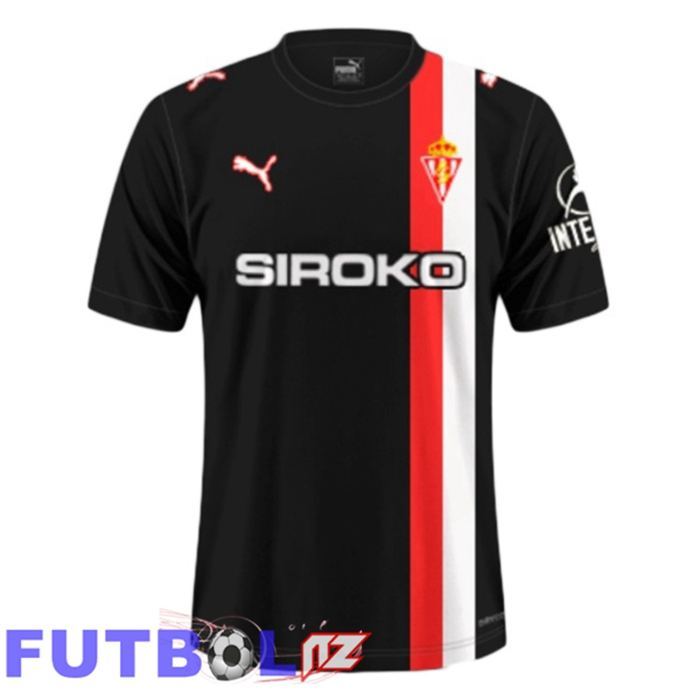 Camisetas De Futbol Sporting Gijon Segunda Negro 2025/2026