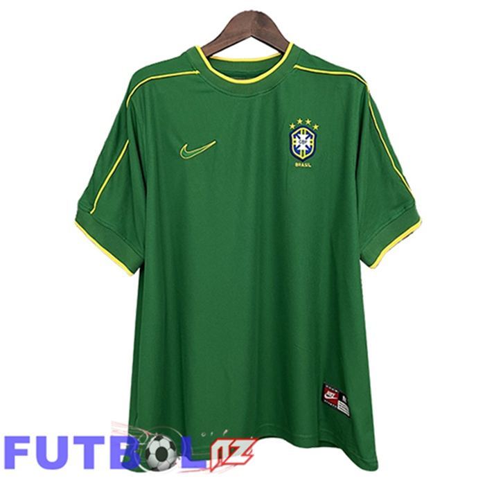 Camisetas De Futbol Brasil Retro Portero Verde 1998